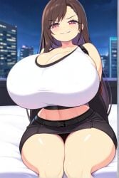 ai_generated brown_hair female final_fantasy final_fantasy_vii huge_breasts long_hair thick_thighs tifa_lockhart