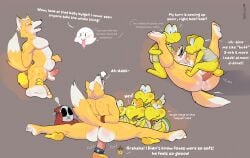 5_toes abdominal_bulge anal anal_penetration anthro audience balls barefoot big_butt blush bodily_fluids boo_(mario) bowser bubble_butt butt canid canine countershade_face countershade_torso countershading cum cum_in_ass cum_inside cum_on_face cum_while_penetrated dialogue dipstick_tail ejaculation english_text erection feet flexible fox fox_mccloud from_front_position fur gangbang genital_fluids genitals ghost group group_sex hair held_by_legs held_up hi_res horn humanoid_feet jewelry jojoe koopa koopa_troopa lying male male/male male_penetrated male_penetrating male_penetrating_male mammal mario_bros markings mask missionary_position muscular muscular_male nintendo nude on_back open_mouth penetration penile penile_penetration penis penis_in_ass plantigrade raised_leg reptile scalie sex shell shyguy simple_background size_difference small_top_big_bottom smile soles spirit splits spread_legs spreading star_fox tail tail_markings teeth text thick_thighs thoughts toes tongue tongue_out tortoise turtle voyeur yellow_body