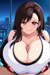 ai_generated brown_hair female final_fantasy final_fantasy_vii huge_breasts long_hair paizuri penis tifa_lockhart