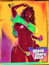 1girls areolae big_breasts breasts breasts_out busty busty_female curvaceous curvy curvy_body curvy_female dark_skin darkestrosa grand_theft_auto grand_theft_auto_vi gta_vi_cover_girl huge_breasts nipple_piercing nipples rockstar_games solo solo_female tan-skinned_female