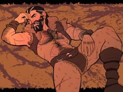 1boy beard bearded bearded_male blackwall dragon_age dragon_age_inquisition hairy hairy_male long_hair long_hair_male male male_focus male_only oblivionscribe pants_only shirtless shirtless_male solo solo_focus solo_male