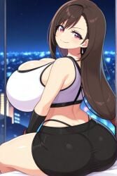 ai_generated big_ass brown_hair female final_fantasy final_fantasy_vii huge_breasts long_hair tifa_lockhart