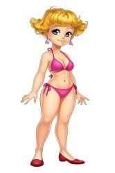1girls ai_generated blonde_hair blue_eyes curly_hair female fusionfall hey_arnold! nickelodeon nicktoons solo solo_female suzie_kokoshka