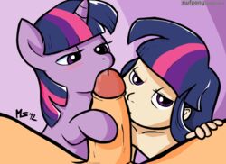 1boy 2girls animal animated blush collaborative_fellatio cute double_fellatio fellatio friendship_is_magic furry human humanized megasweet multiple_fellatio multiple_girls my_little_pony no-ink oral penis pony straight_hair swfpony twilight_sparkle_(mlp) uncensored