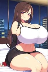 ai_generated brown_hair female final_fantasy final_fantasy_vii huge_breasts long_hair thick_thighs tifa_lockhart