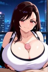 ai_generated brown_hair female final_fantasy final_fantasy_vii huge_breasts long_hair paizuri penis tifa_lockhart