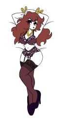1female 1girl 1girls 1milf 2022 2d 2d_(artwork) 2d_artwork arms_behind_head body_pillow carmen_(spooky_month) female female_focus female_only female_solo heels jewelry kinkeager lingerie lipstick long_hair midriff milf newgrounds_link spooky_month stockings tagme thick_hips white_woman wide_hips woman woman_focus woman_only woman_solo