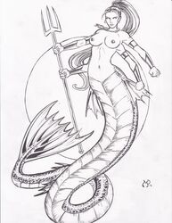 black_and_white mermaid michael_powell mythology sketch tagme