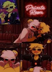 anthro anthro_on_anthro bassilixxx23 comic critters_(poppy_playtime) five_nights_at_freddy's kickinchicken kickinchicken_(poppy_playtime) oc poppy_playtime poppy_playtime_(chapter_3) smiling_critters