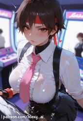 1boy 1girls ai_generated ass ass_focus ass_grab big_ass big_breasts blush breast_grab breasts brown_eyes brown_hair closed_mouth clothes clothing cute cute_face female female_focus large_ass large_breasts light-skinned_female light_skin looking_at_viewer nipples penis penis_in_pussy pink_nipples pussy sakura_kasugano sexy sexy_body sexy_female short_hair street_fighter street_fighter_v younger_female
