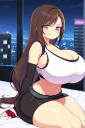 ai_generated brown_hair female final_fantasy final_fantasy_vii huge_breasts long_hair thick_thighs tifa_lockhart