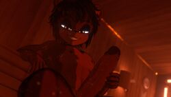 bear boner brown_penis demon dick exposed_nipples fap_nights_at_frenni's frenni_(cryptia) frenni_(zanicart) frenni_fazclaire looking_at_viewer male masturbating masturbation sauna smirk smirking smirking_at_viewer sweat sweating tease teasing teasing_penis teasing_viewer vrchat vrchat_avatar vrchat_media