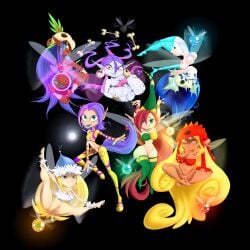 7girls annetta_fish_(rayman) ass betilla_(rayman) bottomless edith_up_(rayman) female helena_handbasket_(rayman) holly_luya_(rayman) ly_(rayman) nymph_(rayman) pussy rasenxoru tagme voodoo_mama_(rayman)