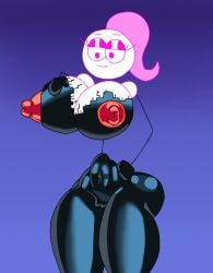 breasts damselcorp damselcorp_drone dick_figures female latex latex_body pink_(dick_figures) red_nipples stick_waist