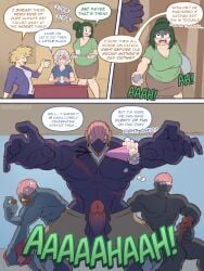 3boys 3girls balls bbw big_balls big_breasts big_penis blonde_hair bouquet box_of_chocolates breasts busty chubby chubby_female clothing dialogue female green_hair grey_hair huge_breasts huge_cock inko_midoriya large_breasts male milf mitsuki_bakugou monster mother my_hero_academia nomu penis penis_out png rei_todoroki scopedout screaming shocked shocked_expression text thick_thighs wide_hips