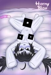 hornyblox roblox robloxian paid_reward_available 2026 1girls female female_only solo censored censored_nipples censored_pussy roblox_logo sex_toy censored_sex_toy mosaic_censoring nude nude_female completely_nude completely_nude_female lying_on_back looking_at_viewer black_hair grey_skin black_eyes glasses twintails blush blue_blush open_mouth breasts small_breasts stomach belly_button thighs spread_legs artist_name upside-down ahoge blocky_body