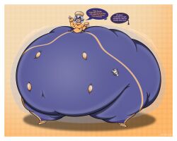 h8rl8r 1girls female female_only female_focus moonzeri_(smoistabyss) obese_female obese overweight_female overweight hyper belly fat stomach weight_gain wide_hips hips thick_thighs thighs hyper_ass large_ass ass breasts hyper_belly text english_text sweater sharp_teeth blue_hair tentacle_hair anthro cephalopod cephalopod_humanoid