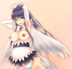 angel breasts female halo kaori_kanzaki purple_hair solo tagme to_aru_majutsu_no_index white_panties wings