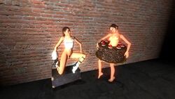 2girls 3d cake chell female female_only garry's_mod human human_female human_only multiple_girls portal_(series) tagme valve