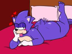 4:3 anthro blush condom gloves lying nude solo sonic_the_hedgehog yaoi