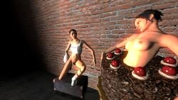 2girls 3d cake chell female female_only garry's_mod human human_female human_only multiple_girls portal_(series) tagme valve