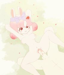 animated annie_(heartopia) armpits blush body_fluids female gif grass heartopia love_juices missionary_position moaning outdoor_sex pink_eyes pink_hair porn sex_on_grass straight straight_sex unseen_male_face vagina vaginal_fluids vaginal_penetration