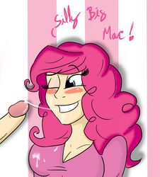 big_macintosh big_macintosh_(mlp) female friendship_is_magic human just-random-ish my_little_pony pinkie_pie_(mlp) straight_hair