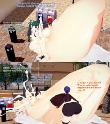 1futa 2girls 3d balls belle_(zenless_zone_zero) black_hair commission cum cumflation ejaculation english_text female futa_on_female futanari green_hair horsecock huge_balls huge_cock hyper hyper_belly hyper_breasts hyper_cumflation hyper_penis intersex koikatsu nude penis qingyi_(zenless_zone_zero) sex stomach_bulge tagme text xavierhuge zenless_zone_zero zhu_yuan