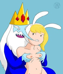 adventure_time cartoon_network coldfusion fionna_the_human_girl ice_king imminent_rape molestation nipples tagme