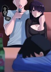 big_breasts big_tits big_white_cock boob_window breast_grab breasts cheating cheating_girlfriend comic comic_page cuckold curvy curvy_body curvy_female dialogue dress grabbing_another's_breast groping_breast hand_on_another's_breast huge_breasts huge_tits karaoke komi-san_wa_komyushou_desu komi_shouko large_breasts long_hair netorare ntr purple_eyes purple_hair race_edit shy tadano_hitohito tagme text