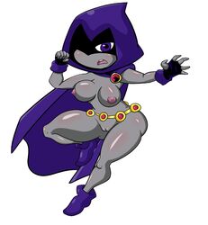 breasts dc dc_comics dcau female female_focus female_only lollipopcon nipples pussy rachel_roth raven_(dc) straight_hair suzuka_(edit) teen_titans thick_thighs thighs