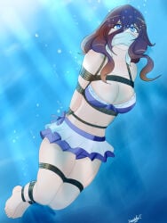 1girls bondage bondage_fetish bound damsel damsel_in_distress davidfudo female female_only gagged kidnapped kidnapped_girl nakano_miku otm_gag peril rope_bondage rope_tied sexy solo the_quintessential_quintuplets tied_and_gagged tied_up underwater underwater_peril