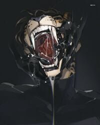 anthro black_nose bodily_fluids cheetah clothing digital_drawing_(artwork) digital_media_(artwork) drooling excessive_saliva felid feline finger_in_mouth gloves hale. handwear hi_res latex latex_clothing latex_gloves latex_handwear latex_skinsuit male mammal mouth_shot open_mouth saliva sharp_teeth skinsuit solo teeth tight_clothing tongue tongue_out zep_archer