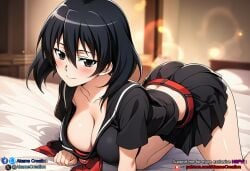 ai_generated akame_ga_kill! big_breasts boobs kurome kurome_(akame_ga_kill!) patreon pixiv_commission sexy teasing