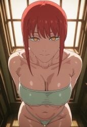 ai_generated breasts chainsaw_man down_angle makima_(chainsaw_man) miaau panties red_hair up_view