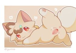 2026 anus artist_name border brown_background brown_body brown_fur butt cel_shading cheek_tuft clitoral_hood clitoris digital_drawing_(artwork) digital_media_(artwork) domestic_cat facial_tuft feet felid feline felis female female_feral feral fluffy fluffy_tail fur fur_tuft genitals head_tuft hearts_around_body hi_res hindpaw inner_labia leg_markings looking_at_viewer lying mammal markings on_front one_leg_up outline outside_border paws presenting presenting_anus presenting_hindquarters presenting_vulva quadruped raised_leg red_eyes shaded side_view simple_background socks_(marking) solo spread_legs spread_vulva spreading tail tape text tuft urethra vulva vulva_spreading_tape white_border white_outline zyuuniie