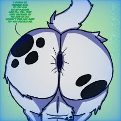 1boy annoyed ass_focus back_view ballsack cat_tail catsona_jay dark_spots death_threat feline furry_ass furry_balls furry_tail giant_ass green_background jaytheartist male original_character pawprint thick_ass thick_thighs tight_ass tight_asshole traced traced_art watermark