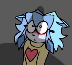 2026 2boys 2d 2d_(artwork) 2d_artwork big_penis blush eeveelution femboy freckles freckles_on_face glaceon glacier_wynterson gremlingrounded heart male_only oc original_character penis_shadow pokemon pokemon_(species) shadow simple_background sweater turtleneck turtleneck_sweater