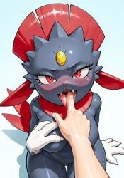 1anthro 1boy 1female 1girls 1male ai ai_generated anthro big_breasts blush blushing breasts empty_background faceless_male female female_anthro finger_on_mouth first_person_view forhead_gem frosting.ai game_freak gem_on_forehead generation_4_pokemon grey_body hand_on_breast hand_on_side high-angle_view human human_male jewel_on_forehead licking licking_finger looking_at_viewer nintendo nude nude_female open_mouth pokemon pokemon_(species) red_ears red_eyes red_hair red_tail sitting sitting_down sitting_on_floor tails thick_thighs thighs tongue tongue_out tummy weavile white_hands yellow_gem