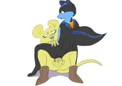 acidskunkwolf anal anal_sex anthro blush bodily_fluids boots buckteeth clothing cowgirl_position dragon_ball dragon_ball_super duo footwear from_front_position hand_on_hip hand_on_knee hand_on_leg hi_res male male/male mammal mephitid mouse murid murine on_bottom on_top open_mouth penetration penile penile_penetration quitela rodent sex shoes skunk surprised_expression sweat sweatdrop teeth twerpishimp