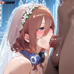 1boy 1femboy ai_generated big_penis black_penis blowjob dark-skinned_male deep_blowjob deepthroat femboy gay go-toubun_no_hanayome godof lipstick lipstick_mark lipstick_on_penis male male_only nakano_miku patreon rule_63 sissy trap yaoi