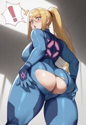 ! 1girls ai_generated ass big_ass blush blushing_female blushing_profusely breasts cameltoe civitai dat_ass dug-lith-pls embarrassed embarrassed_female exclamation_point exposed_ass looking_behind looking_down looking_down_at_self metroid nintendo pussy_outline ripped_bodysuit ripped_clothing samus_aran solo solo_female solo_focus surprised surprised_expression thiccwithaq_(ai_style) thick_ass thick_thighs wardrobe_malfunction zero_suit_samus