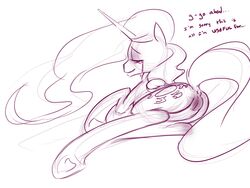 1girls 2d dovne feral feral_only friendship_is_magic monochrome my_little_pony princess_celestia_(mlp) solo tagme