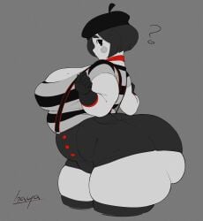 1girls ass breasts female hayabusart huge_ass mime mime_girl mippi_(alsogmg) original original_character plump underass