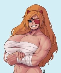 abs bunybunyboi eyepatch hyper_breasts muscular_female zesty_(zestyjesus) zestyjesus