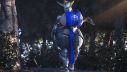 3d armor female_knight hyper_breasts larger_female runn1non size_difference