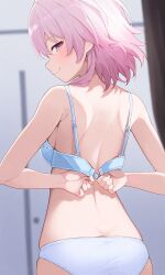 1girls bra female female_only female_solo honkai:_star_rail looking_back march_7th_(honkai:_star_rail) panties solo solo_female solo_only tagme underwear