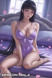 ai_generated alternate_version_available bed bedroom big_breasts black_hair blush blush boruto:_naruto_next_generations cherry_blossom cherry_blossoms clothed clothed_female clothing female female_only fully_clothed fully_clothed_female hourglass_figure hyuuga_hinata klexyai long_hair looking_at_viewer naruto naruto_(series) on_knee one-piece_swimsuit patreon patreon_username purple_eyes sfw sfw_version shiny shiny_clothes shiny_skin sitting_on_bed solo solo_female swimsuit voluptuous voluptuous_female