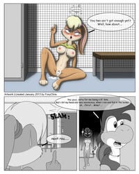 anthro comic crossover female foxychris fur furry lola_bunny looney_tunes mario_(series) multiple_images nintendo rabbit space_jam yoshi