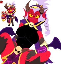 bodysuit brawl_stars breasts chica demon_girl red_body willow_(brawl_stars)